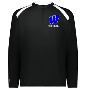 Windsor - Clubhouse Longsleeves Cage Jacket with W Softball Logo - Black