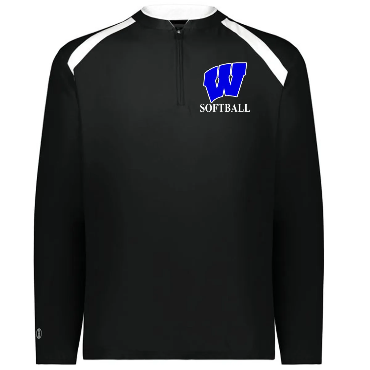 Windsor - Clubhouse Longsleeves Cage Jacket with W Softball Logo - Black