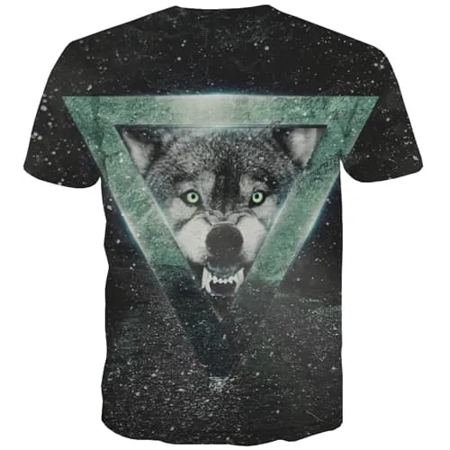 Wolf T shirts Men Galaxy Shirt Print Animal Tshirt Printed Panda T-shirts Graphic Harajuku Tshirt Anime Short Sleeve Punk Rock