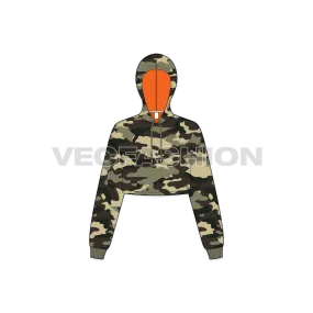 Women's Crop Camo Hoodie