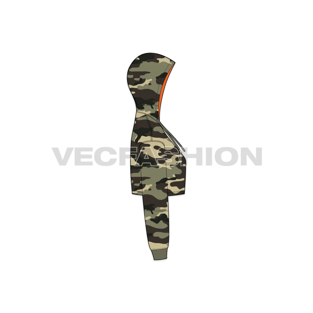 Women's Crop Camo Hoodie